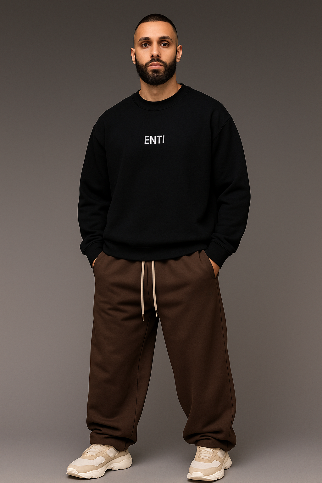 Oversized Men's Jumper - Black