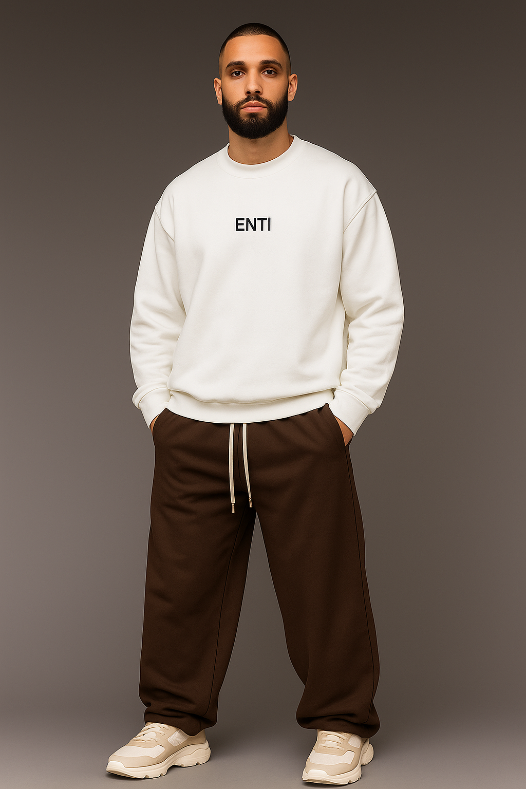 Oversized Men's Jumper - White