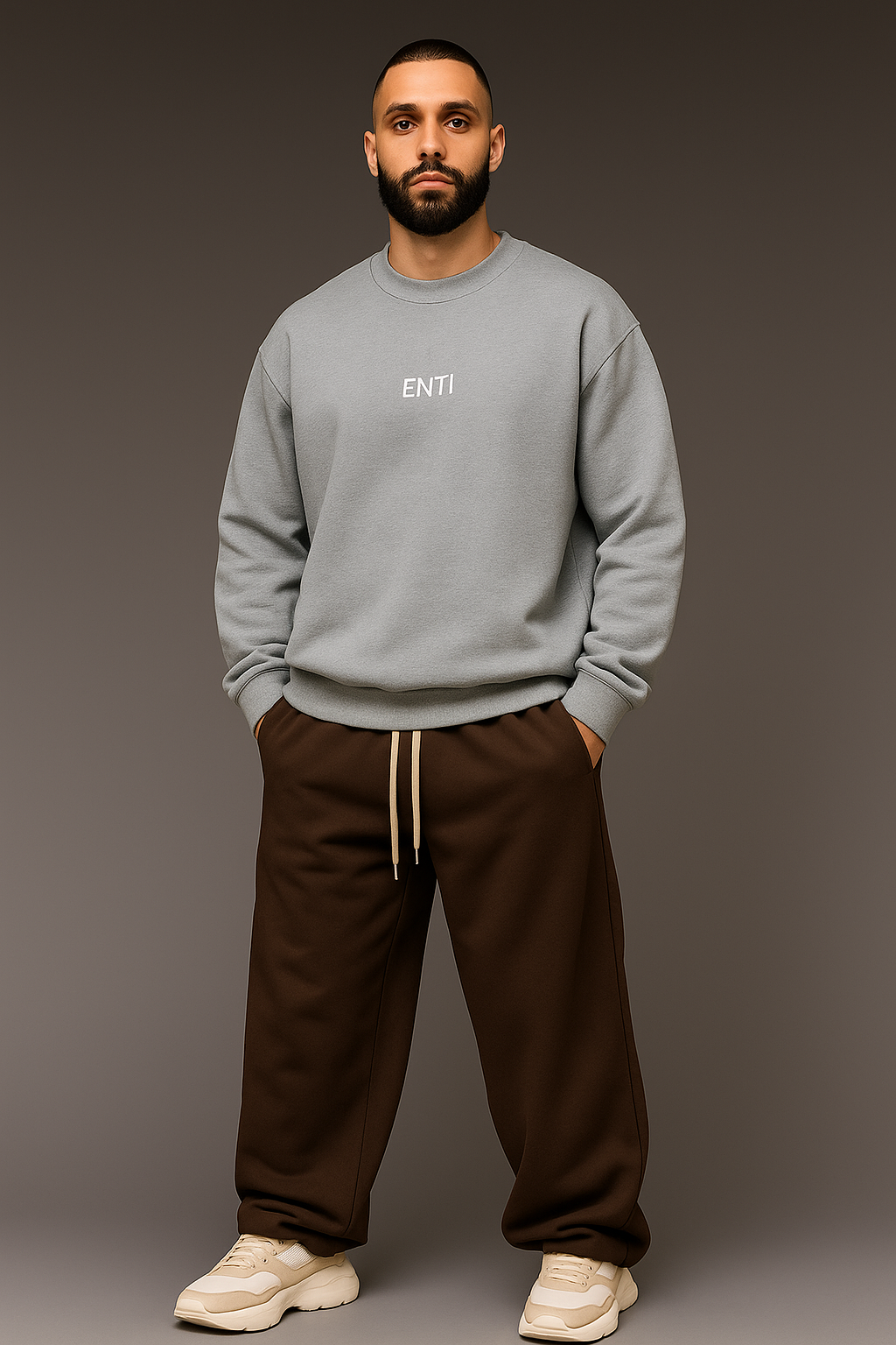 Oversized Men's Jumper - Gray