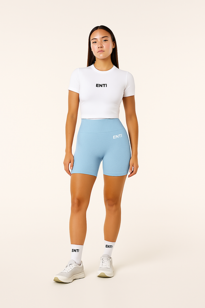 Dahlia Scrunch Shorts - Blue