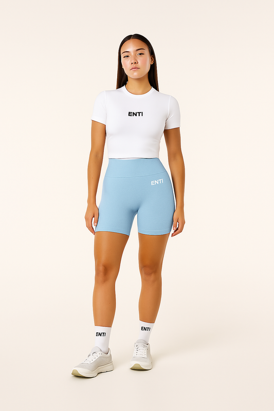 Dahlia Scrunch Shorts - Blue