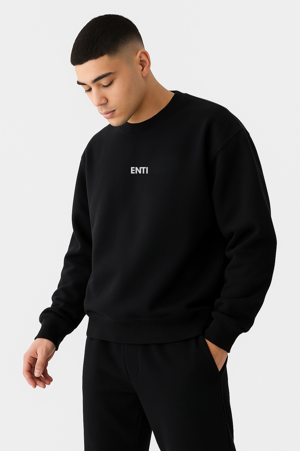 Oversized Men's Jumper - Black