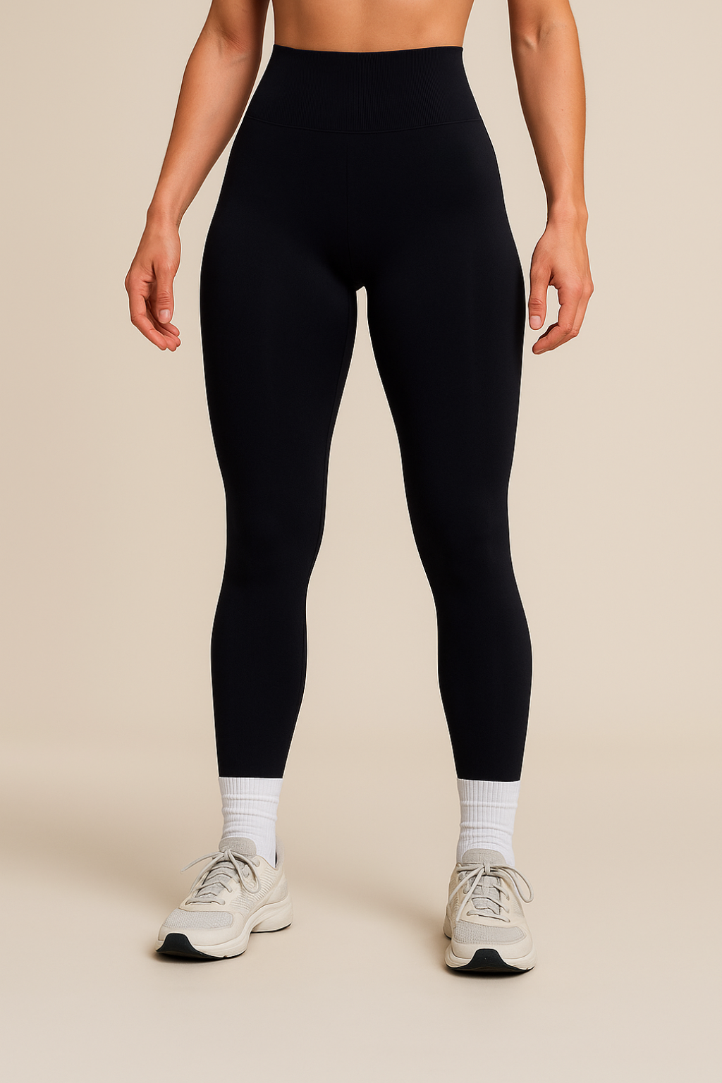 Full Length Diamond Scrunch Tights - Black