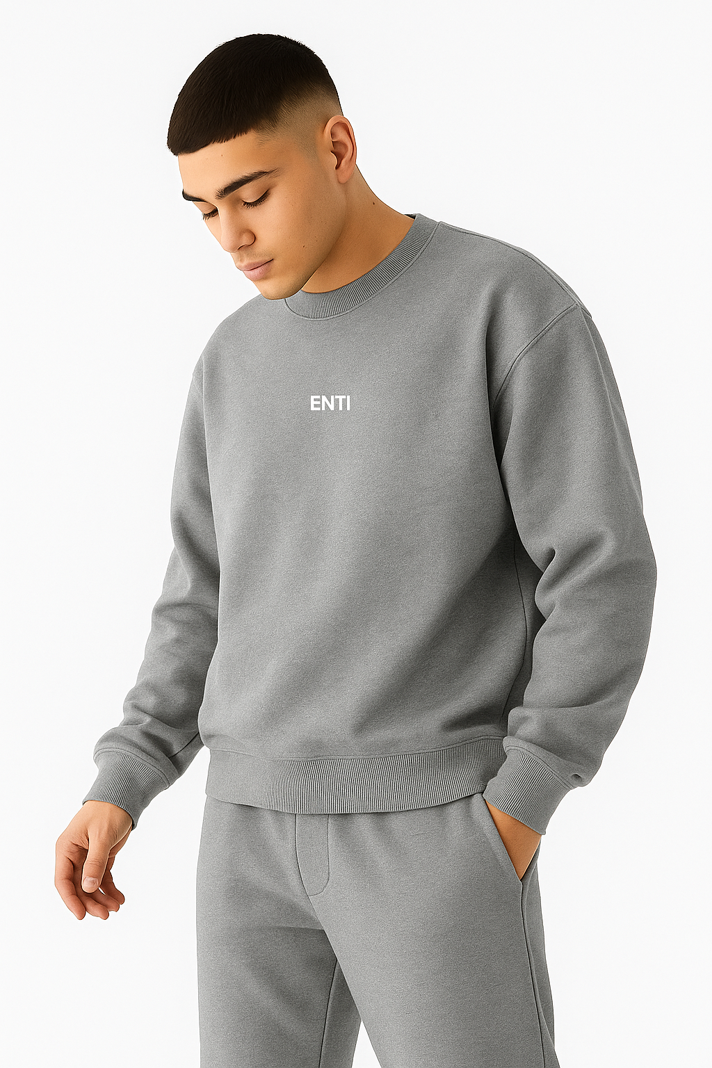 Oversized Men's Jumper - Gray