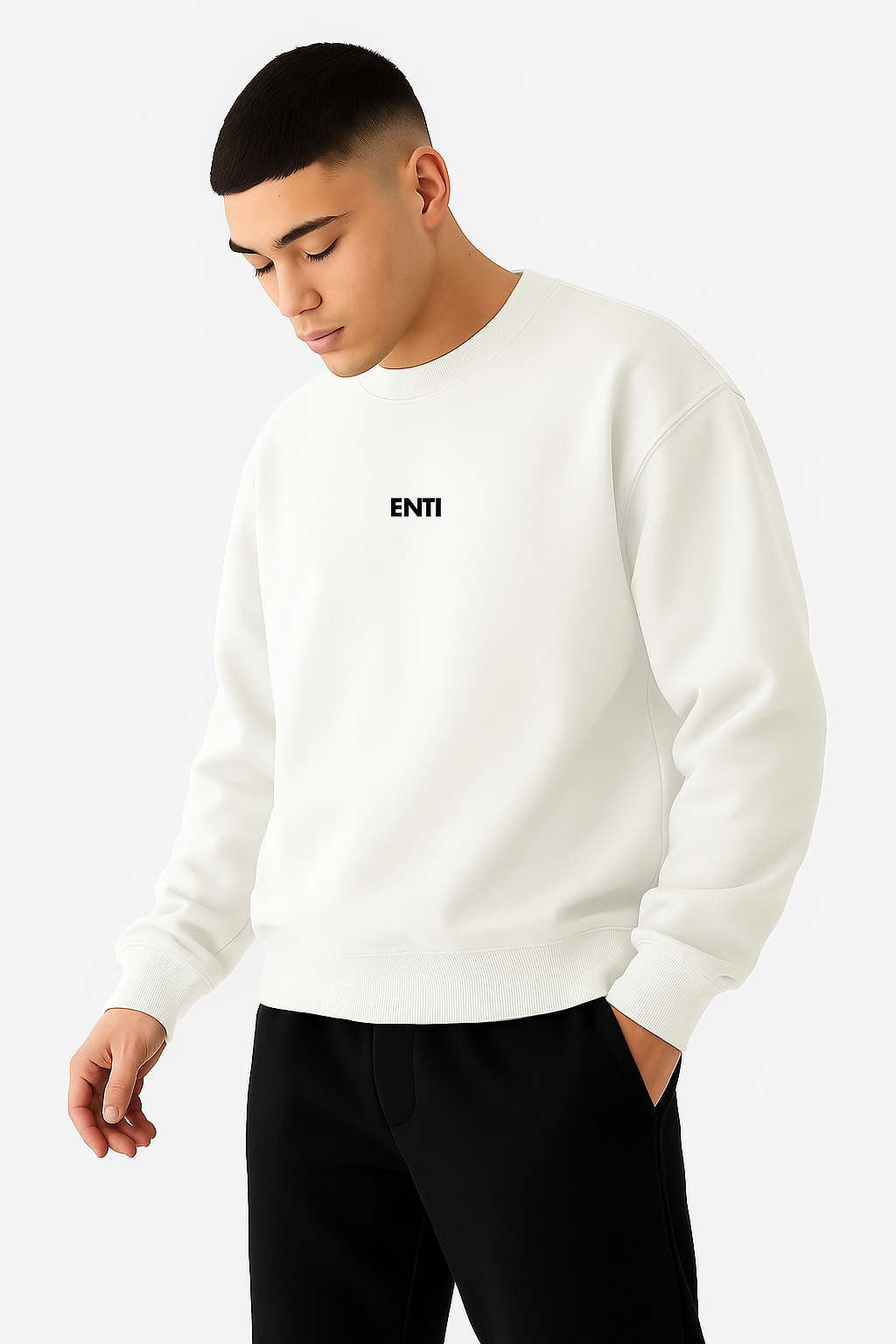 Oversized Men's Jumper - White