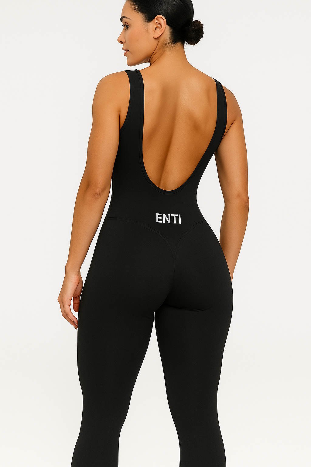 Asha Full-length Scrunch Bodysuit - Black