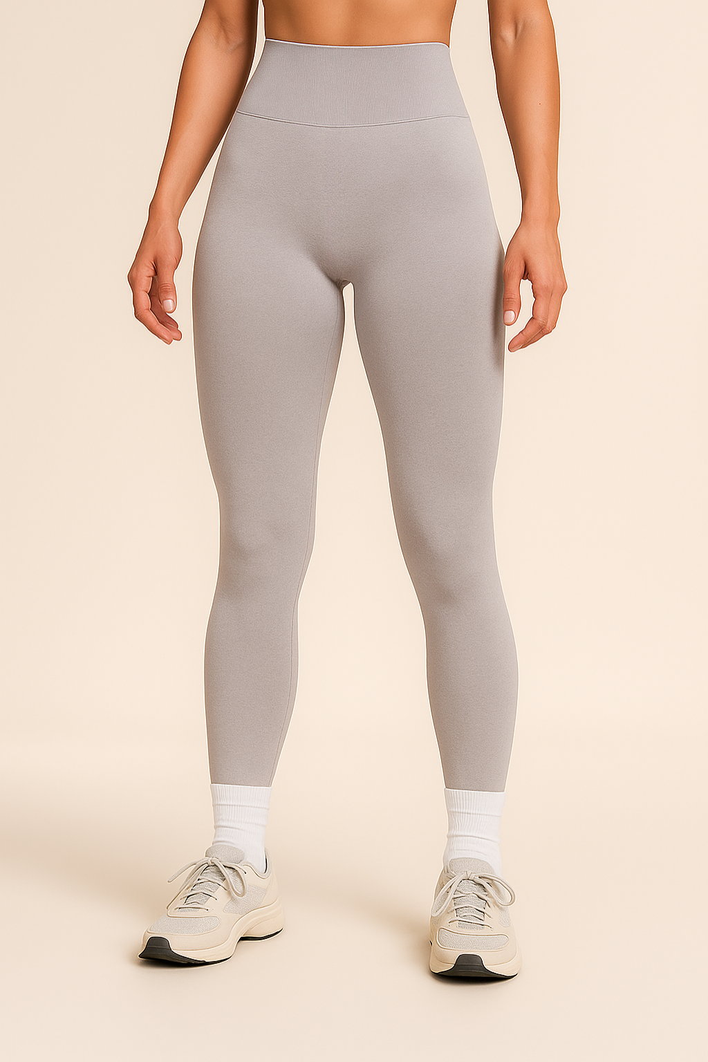 Full Length Diamond Scrunch Tights - Gray