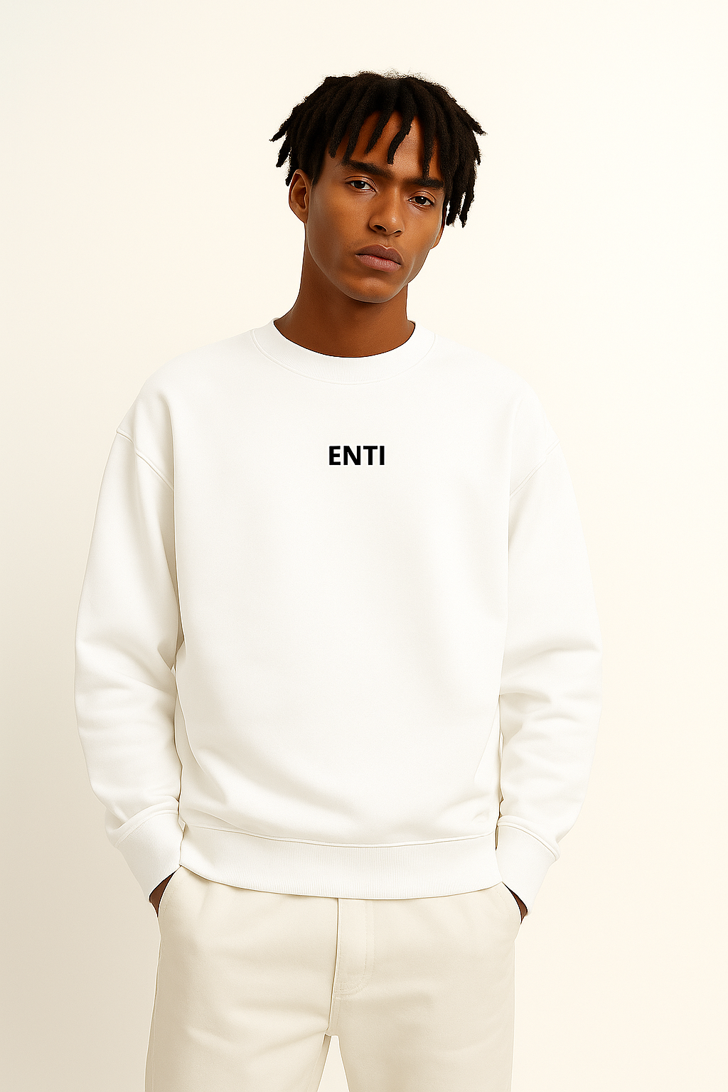 Oversized Men's Jumper - White