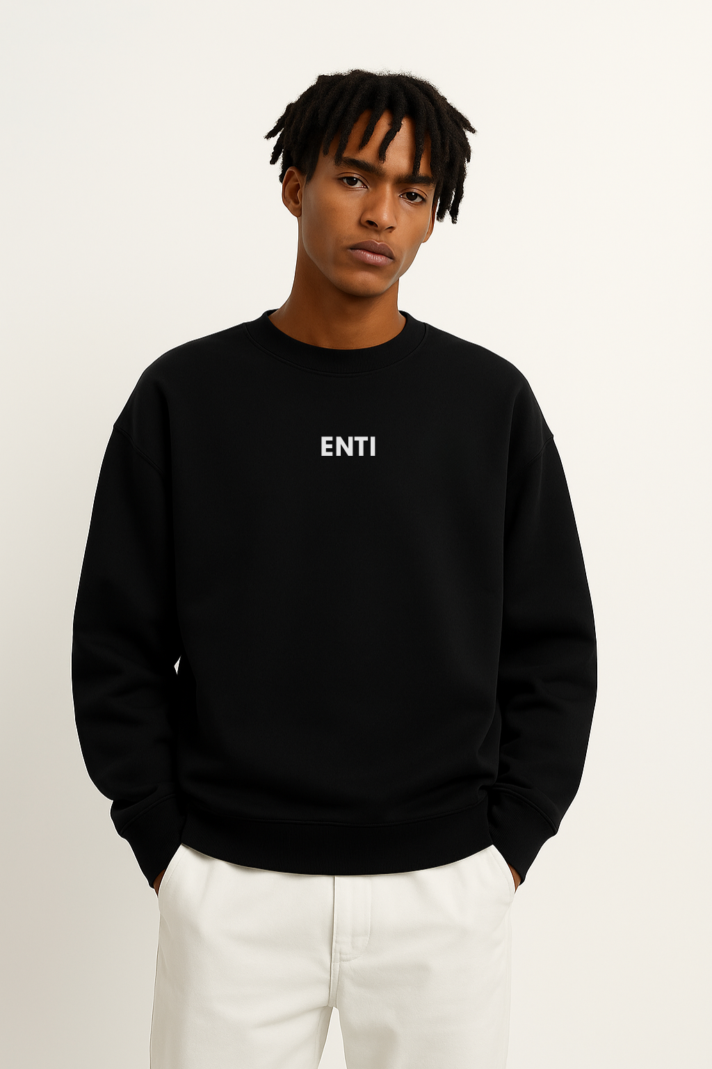 Oversized Men's Jumper - Black