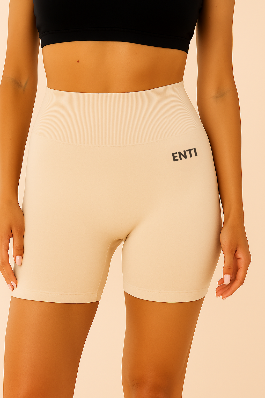 Dahlia Scrunch Shorts - Beige