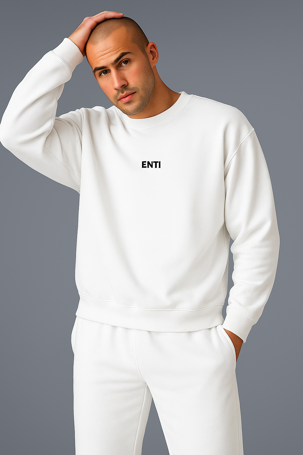 Oversized Men's Jumper - White