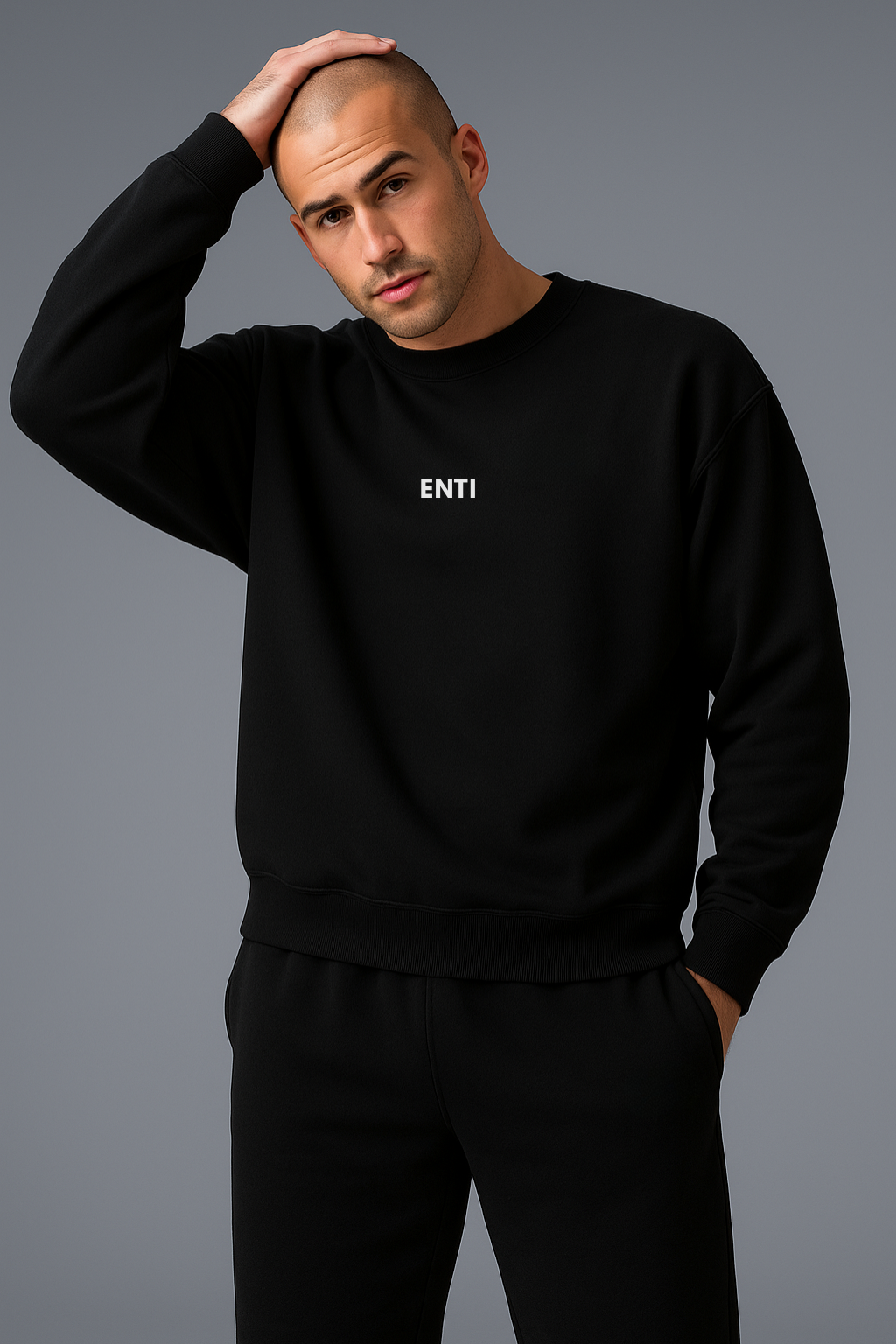 Oversized Men's Jumper - Black