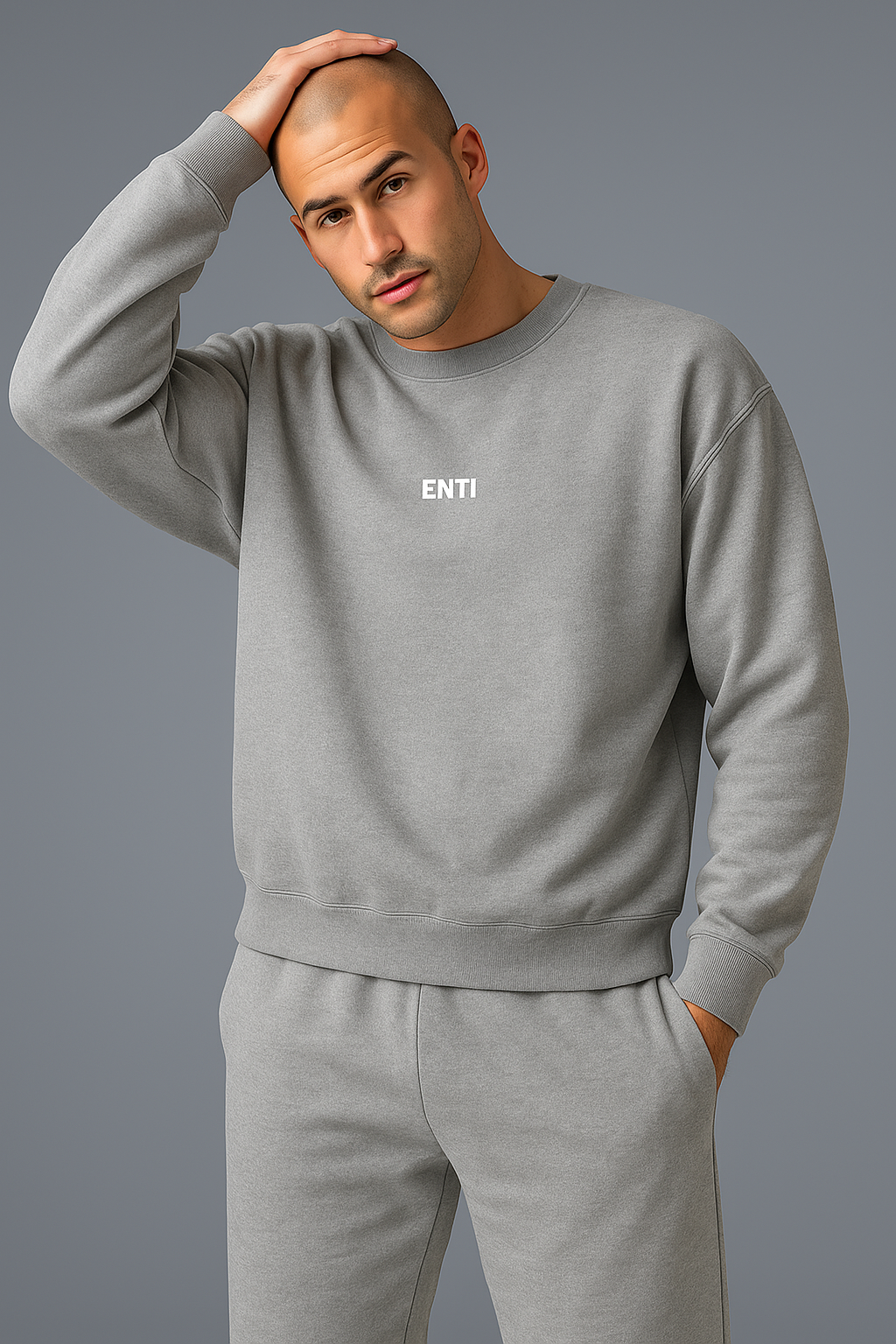 Oversized Men's Jumper - Gray