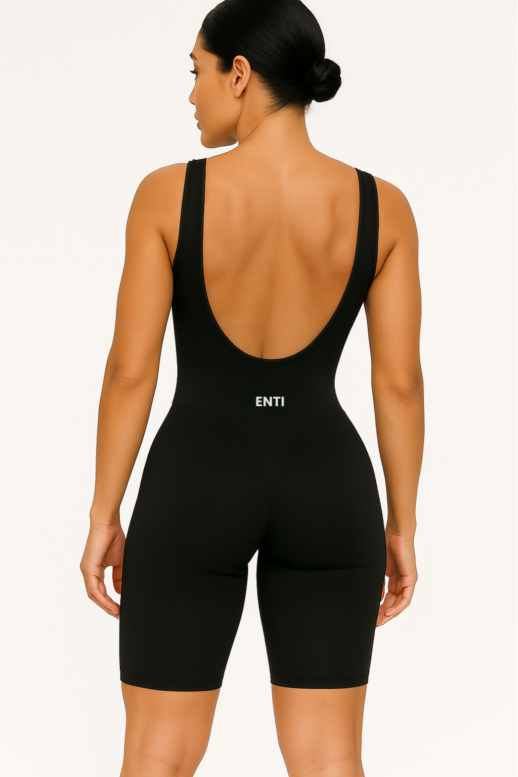 Sava Scrunch Shorts Bodysuit - Black